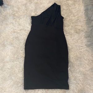 One Shoulder Sleeveless Cut Out Dress
